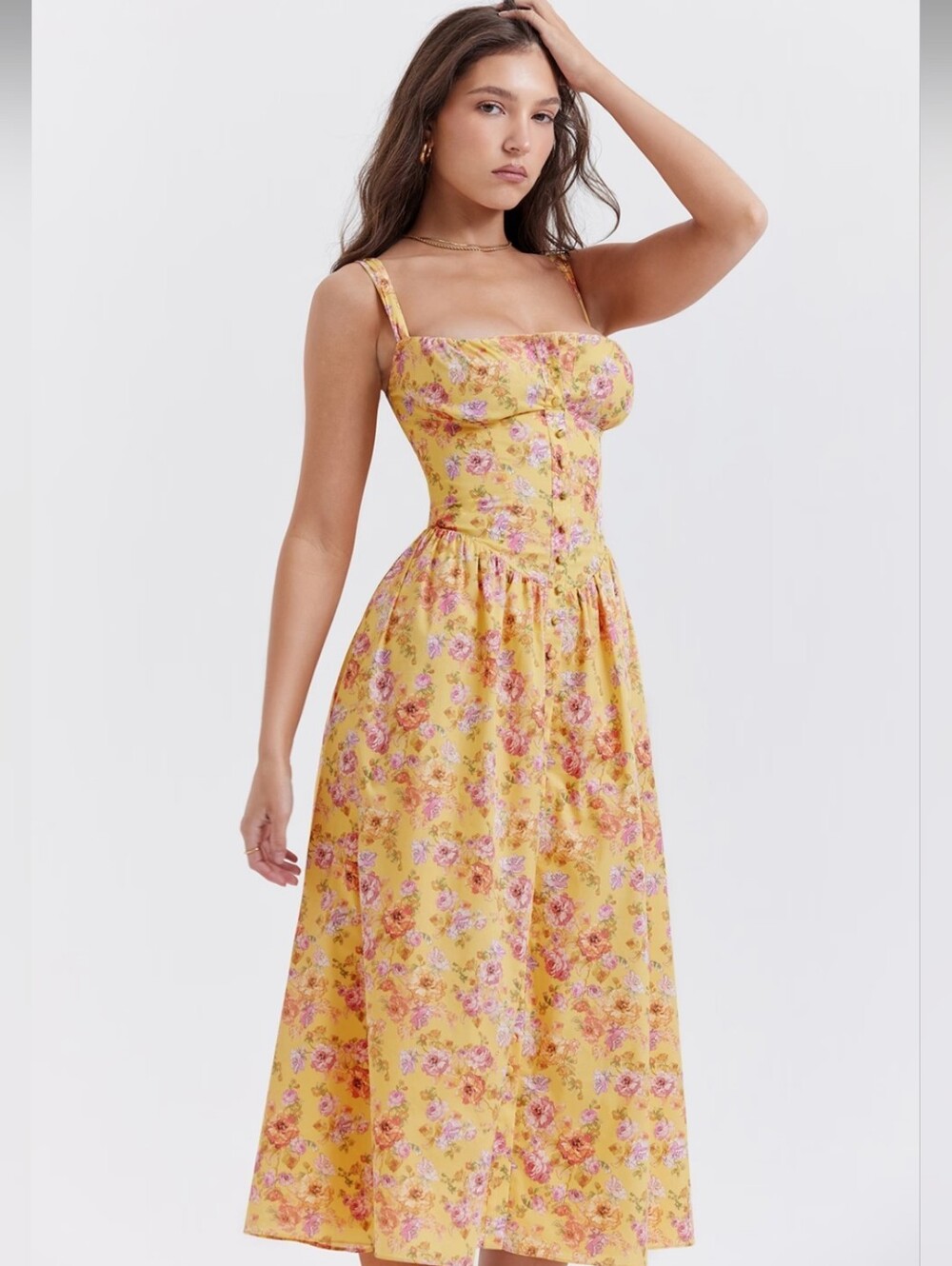 House of CB Tatiana Butter Print Midi Sundress - Picture 4 of 5